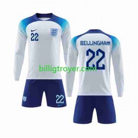 Billige Fotballdrakter England Bellingham 22 Barn Hjemmedraktsett VM I Fotball 2022 Langermet